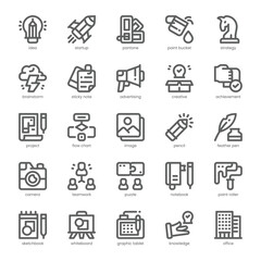 Creative Agency Icon pack for your website, mobile, presentation, and logo design. Creative Agency Icon outline design. Vector graphics illustration and editable stroke.