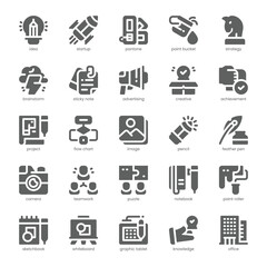Creative Agency Icon pack for your website, mobile, presentation, and logo design. Creative Agency Icon solid design. Vector graphics illustration and editable stroke.