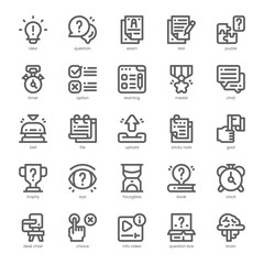Exam and Test Icon pack for your website, mobile, presentation, and logo design. Exam and Test Icon outline design. Vector graphics illustration and editable stroke.