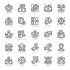 Fundraising Icon pack for your website, mobile, presentation, and logo design. Fundraising Icon outline design. Vector graphics illustration and editable stroke.