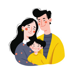 Obraz premium Joyful family portrait embracing happiness together representing love unity and connection isolated on transparent background