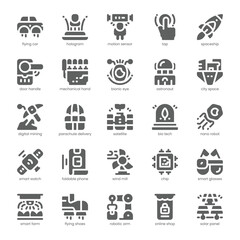 Future Tech Icon pack for your website, mobile, presentation, and logo design. Future Tech Icon solid design. Vector graphics illustration and editable stroke.