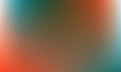 Abstract blurred gradient blend of teal orange and brown colors with subtle grain texture