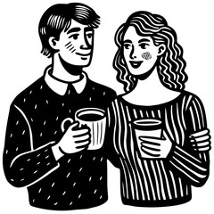 Romantic Couple Sharing Wine Under Moonlight