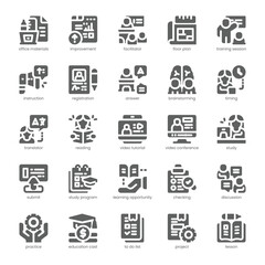 Learning Workshop Icon pack for your website, mobile, presentation, and logo design. Learning Workshop Icon solid design. Vector graphics illustration and editable stroke.