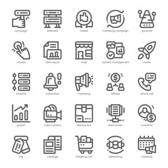 Marketing Campaign Icon pack for your website, mobile, presentation, and logo design. Marketing Campaign Icon outline design. Vector graphics illustration and editable stroke.