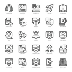 Online Course Icon pack for your website, mobile, presentation, and logo design. Online Course Icon outline design. Vector graphics illustration and editable stroke.