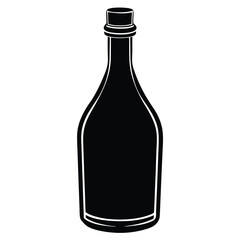 bottle mockup flat color illustration on the white