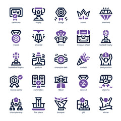 Reward Icon pack for your website, mobile, presentation, and logo design. Reward Icon dual tone design. Vector graphics illustration and editable stroke.