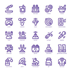 Science Lab Icon pack for your website, mobile, presentation, and logo design. Science Lab Icon line basic color design. Vector graphics illustration and editable stroke.