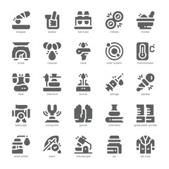 Science Lab Icon pack for your website, mobile, presentation, and logo design. Science Lab Icon solid design. Vector graphics illustration and editable stroke.