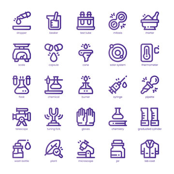 Science Lab Icon pack for your website, mobile, presentation, and logo design. Science Lab Icon line basic color design. Vector graphics illustration and editable stroke.