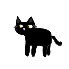 black  cat Can be used to decorate worksheets