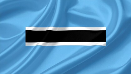 The flag of Botswana waving gently photorealistic fabric texture white background with smooth lighting

