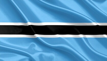 The flag of Botswana waving gently photorealistic fabric texture white background with smooth lighting
