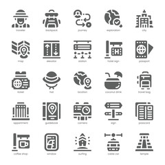 Solo Travel Icon pack for your website, mobile, presentation, and logo design. Solo Travel Icon solid design. Vector graphics illustration and editable stroke.