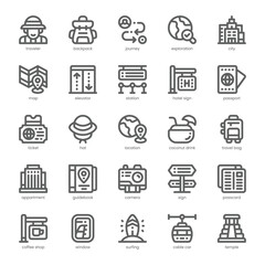 Solo Travel Icon pack for your website, mobile, presentation, and logo design. Solo Travel Icon outline design. Vector graphics illustration and editable stroke.
