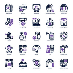Sport And Activity Icon pack for your website, mobile, presentation, and logo design. Sport And Activity Icon dual tone design. Vector graphics illustration and editable stroke.