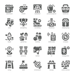 Sport And Activity Icon pack for your website, mobile, presentation, and logo design. Sport And Activity Icon solid design. Vector graphics illustration and editable stroke.
