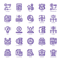 Strategy Icon pack for your website, mobile, presentation, and logo design. Strategy Icon line basic color design. Vector graphics illustration and editable stroke.