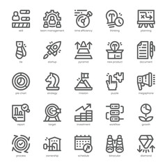 Strategy Management Icon pack for your website, mobile, presentation, and logo design. Strategy Management Icon outline design. Vector graphics illustration and editable stroke.