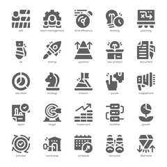 Strategy Management Icon pack for your website, mobile, presentation, and logo design. Strategy Management Icon solid design. Vector graphics illustration and editable stroke.