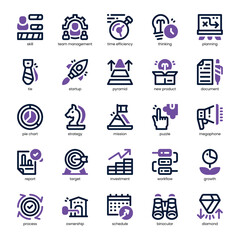 Strategy Management Icon pack for your website, mobile, presentation, and logo design. Strategy Management Icon dual tone design. Vector graphics illustration and editable stroke.