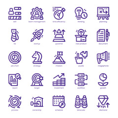 Strategy Management Icon pack for your website, mobile, presentation, and logo design. Strategy Management Icon line basic color design. Vector graphics illustration and editable stroke.