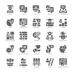 Student Counseling Icon pack for your website, mobile, presentation, and logo design. Student Counseling Icon solid design. Vector graphics illustration and editable stroke.