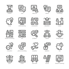 Student Counseling Icon pack for your website, mobile, presentation, and logo design. Student Counseling Icon outline design. Vector graphics illustration and editable stroke.