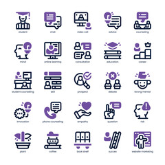 Student Counseling Icon pack for your website, mobile, presentation, and logo design. Student Counseling Icon dual tone design. Vector graphics illustration and editable stroke.