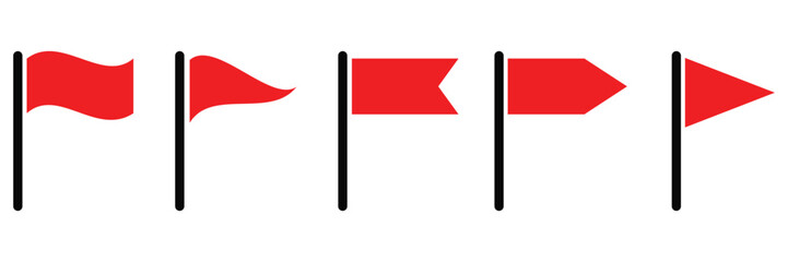 Flags Symbol Vector Icon Collection – National, Decorative, and Directional Flag Icons Set