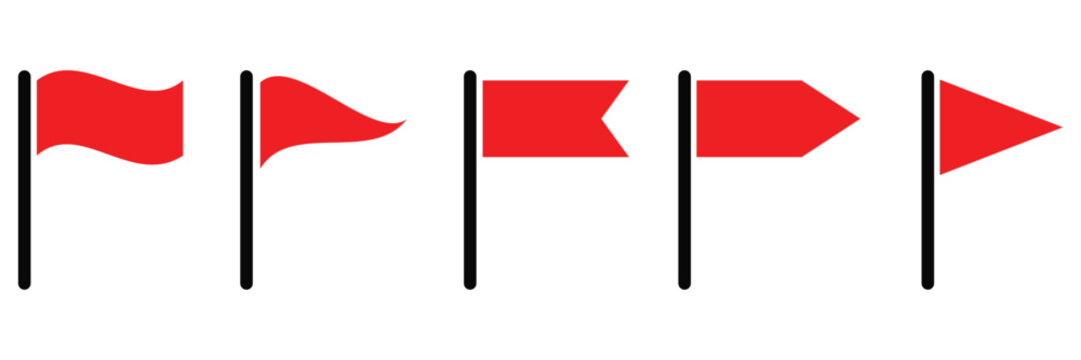 Flags Symbol Vector Icon Collection – National, Decorative, and Directional Flag Icons Set