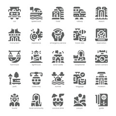 Travel View Icon pack for your website, mobile, presentation, and logo design. Travel View Icon solid design. Vector graphics illustration and editable stroke.