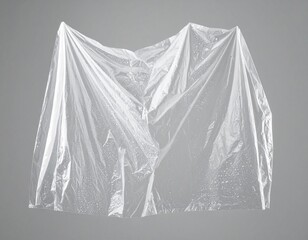 Wrinkled Plastic Film with Condensation Effect on Gray Background / Pel&iacute;cula pl&aacute;stica arrugada con efecto de condensaci&oacute;n sobre fondo gris