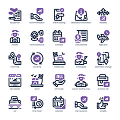 Trip Planner Icon pack for your website, mobile, presentation, and logo design. Trip Planner Icon dual tone design. Vector graphics illustration and editable stroke.