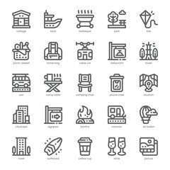 Weekend Escape Icon pack for your website, mobile, presentation, and logo design. Weekend Escape Icon outline design. Vector graphics illustration and editable stroke.