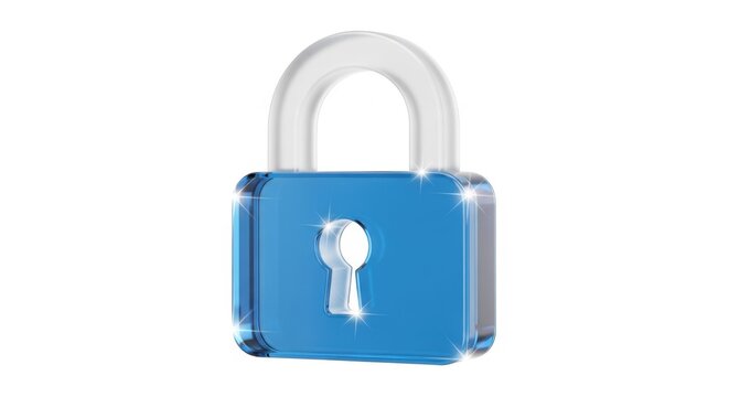3d blue padlock icon for security and protection concepts in digital media