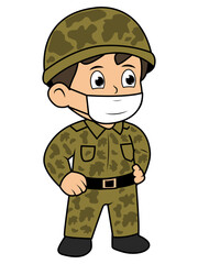Cute Soldier Boy Illustration
