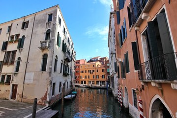 Old town and canal in the San Marco district of Venice, Italy