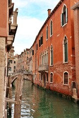 Old town, canal and old bridge in the San Marco district of Venice, Italy