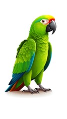 Fototapeta premium Vibrant green parrot illustration