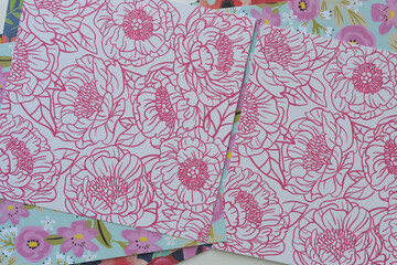 large outlines of florals