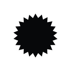 Black starburst shape on a white background. vector illustration of a star