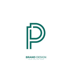 letter Pd or Dp line art simple unique monogram logo
