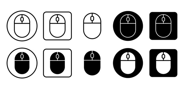 Mouse vector icon. Computer input device symbol for navigation, pointer, and digital work.