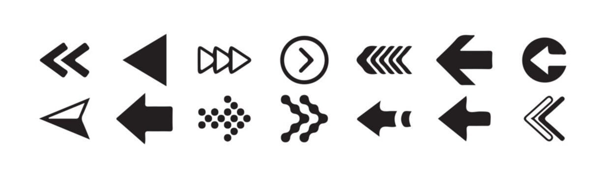 black arrow icons for web design, Set arrow icons, Collection arrows sign, Arrow vector icon, Vector illustration, vector illustration eps 10.