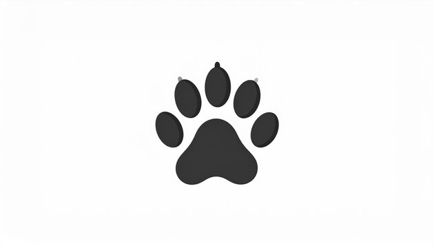 Stylized black animal paw print icon with visible claws on a clean white background, representing pet, wildlife, and tracking concepts.