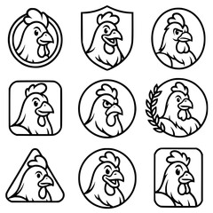 Logo or Icon, chicken vector, outline version