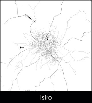 Isiro city map, Democratic Republic of the Congo - Topographic vector map poster